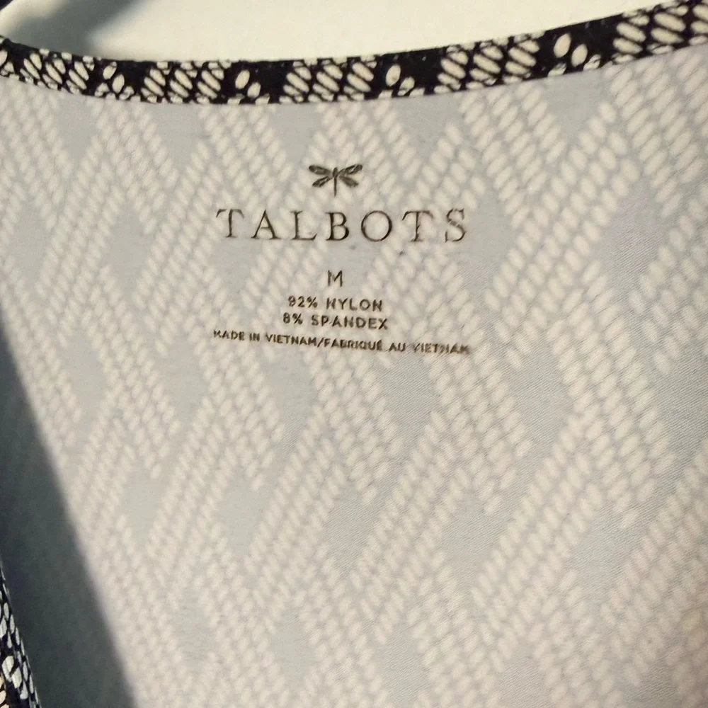 Talbots Black and White Geometric Dress Size M - Picture 3 of 4